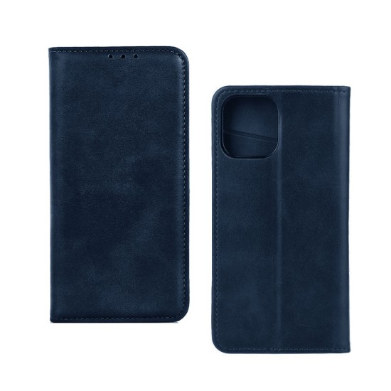 Leather Flip Cover with Internal Pocket for Apple iPhone 12 Pro Max Blue